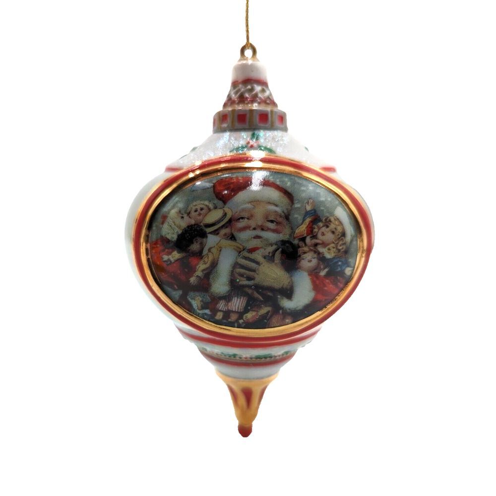 Bradford ‎ "An Armful of Joy" Porcelain Christmas Tree Ornament 1999 Millennial